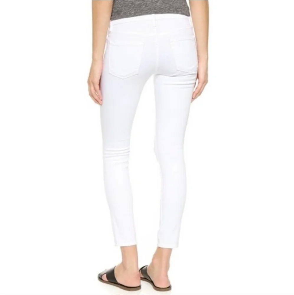 FRAME Le Skinny De Jeanne Crop Distressed Jeans in Blanc White Sz 27 - Picture 2 of 13